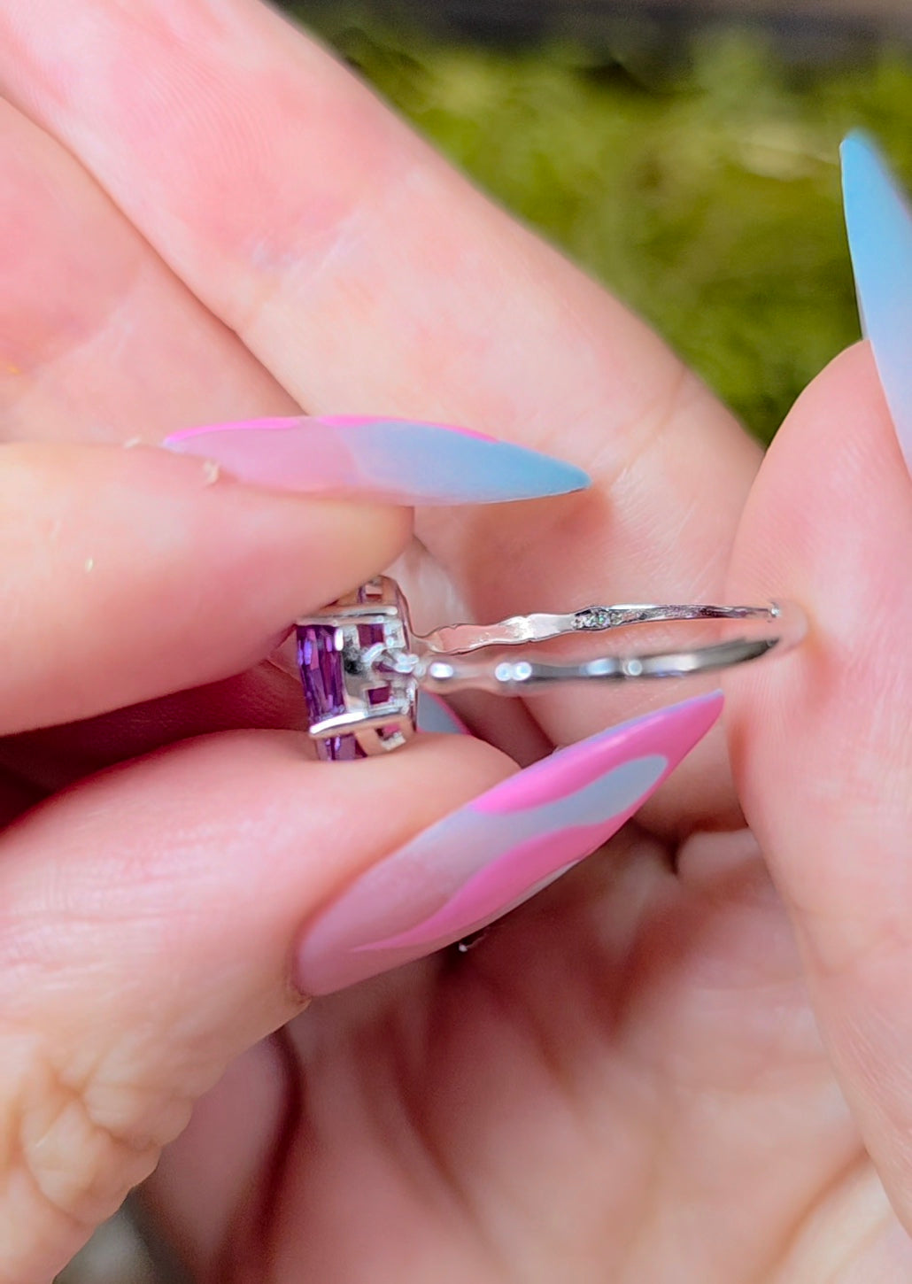 Amethyst Coffin Ring B