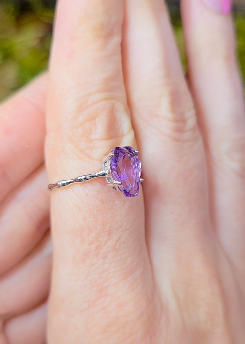 Amethyst Coffin Ring B