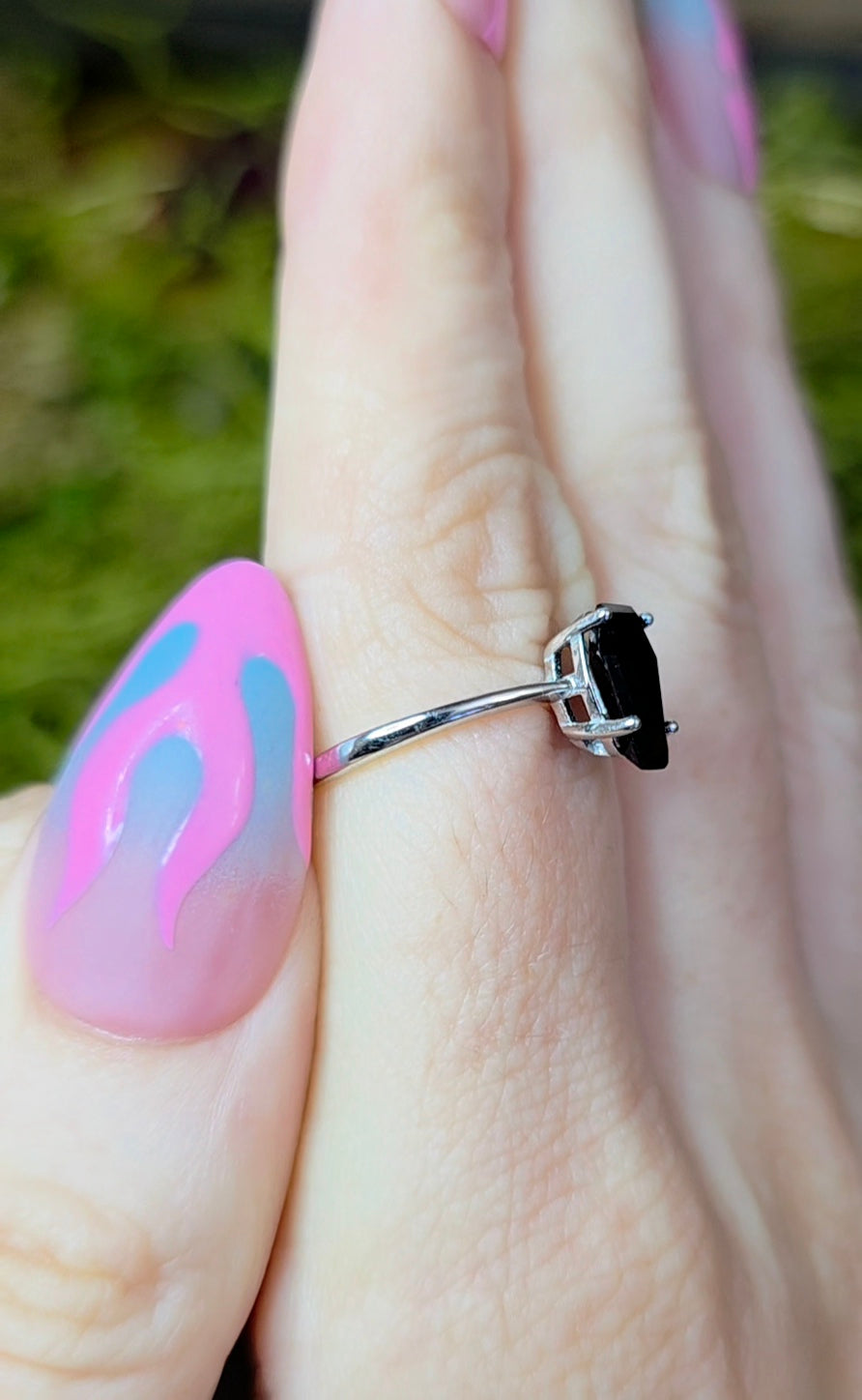 Black Spinel Coffin Ring