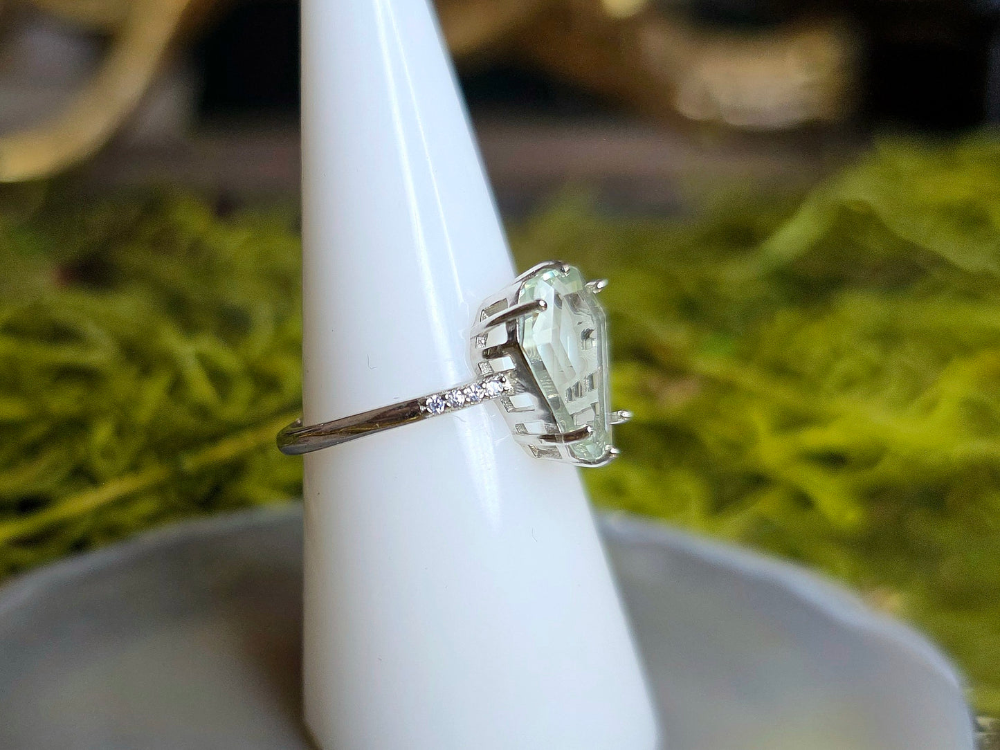 Prasiolite Coffin Ring