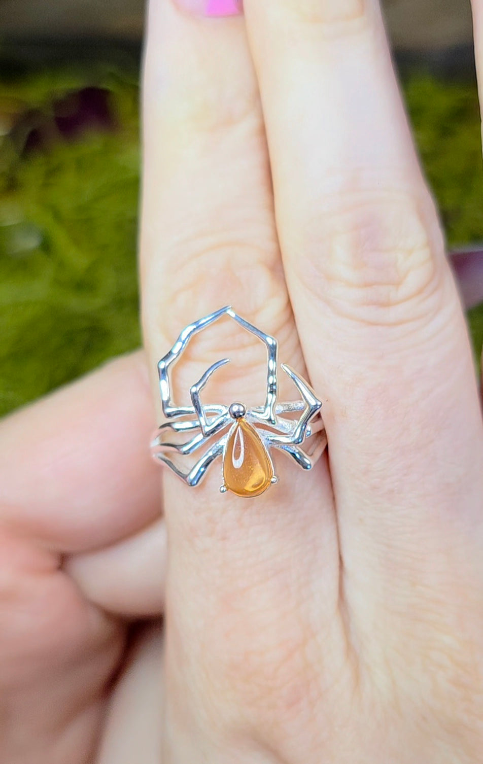 Blue Tourmaline Spider Ring