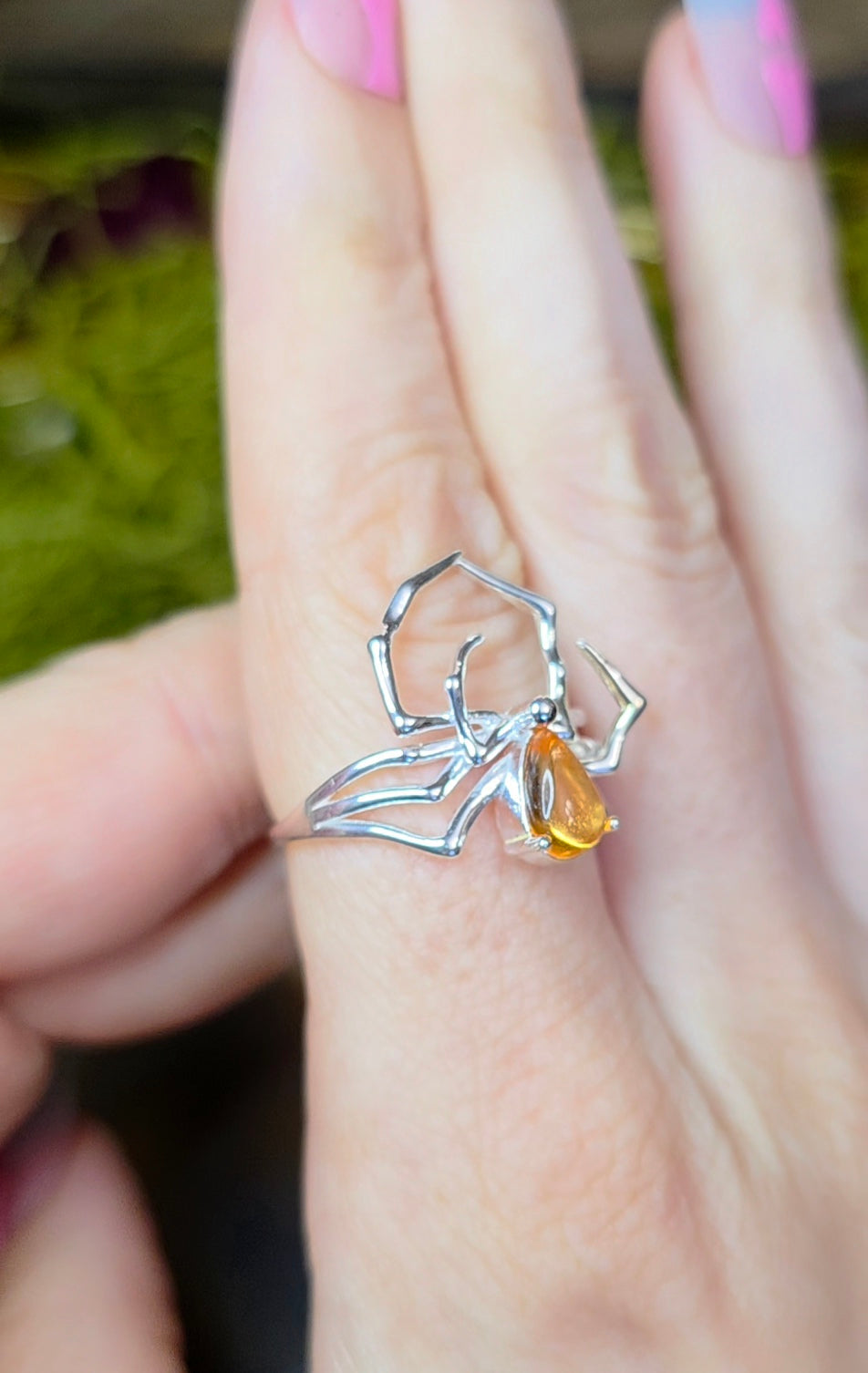 Blue Tourmaline Spider Ring