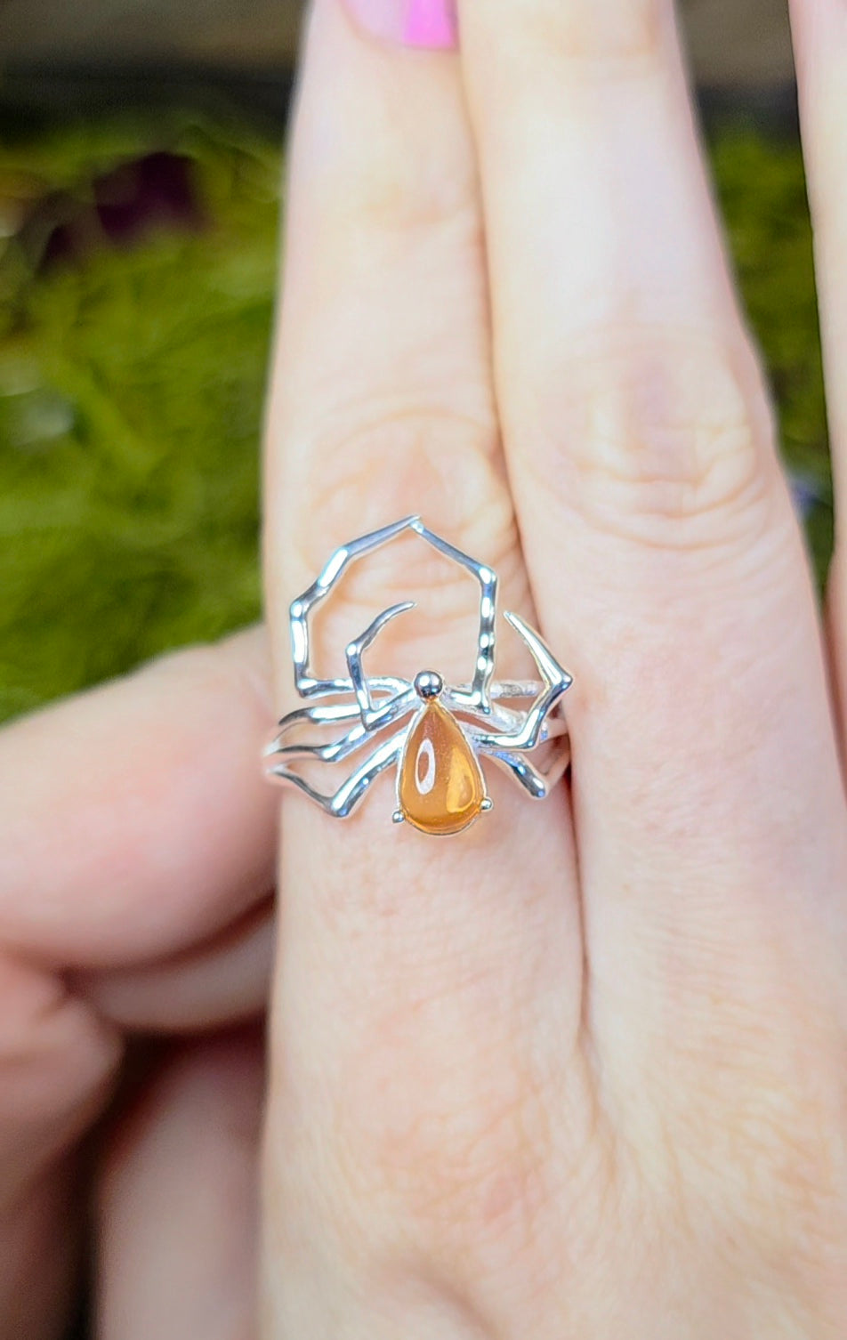 Blue Tourmaline Spider Ring