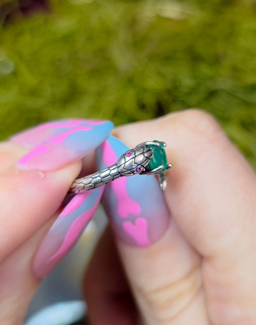 Emerald Snake Ring