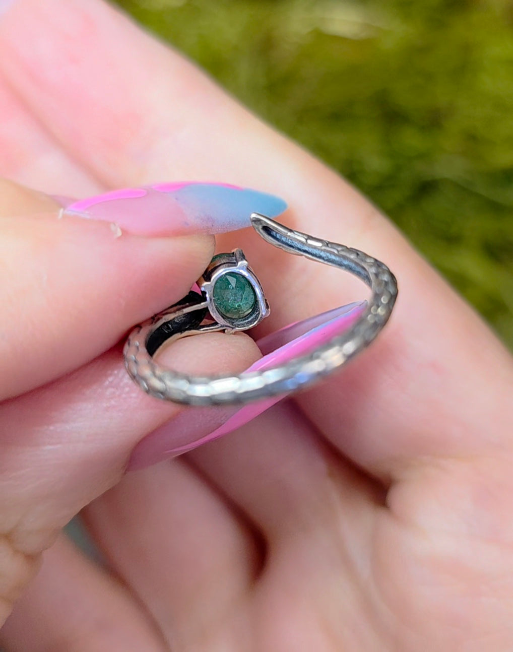 Emerald Snake Ring