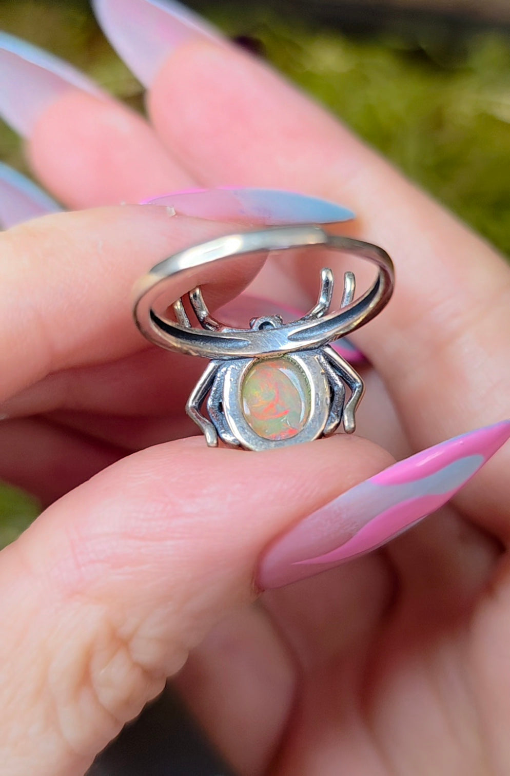 Opal Spider Ring