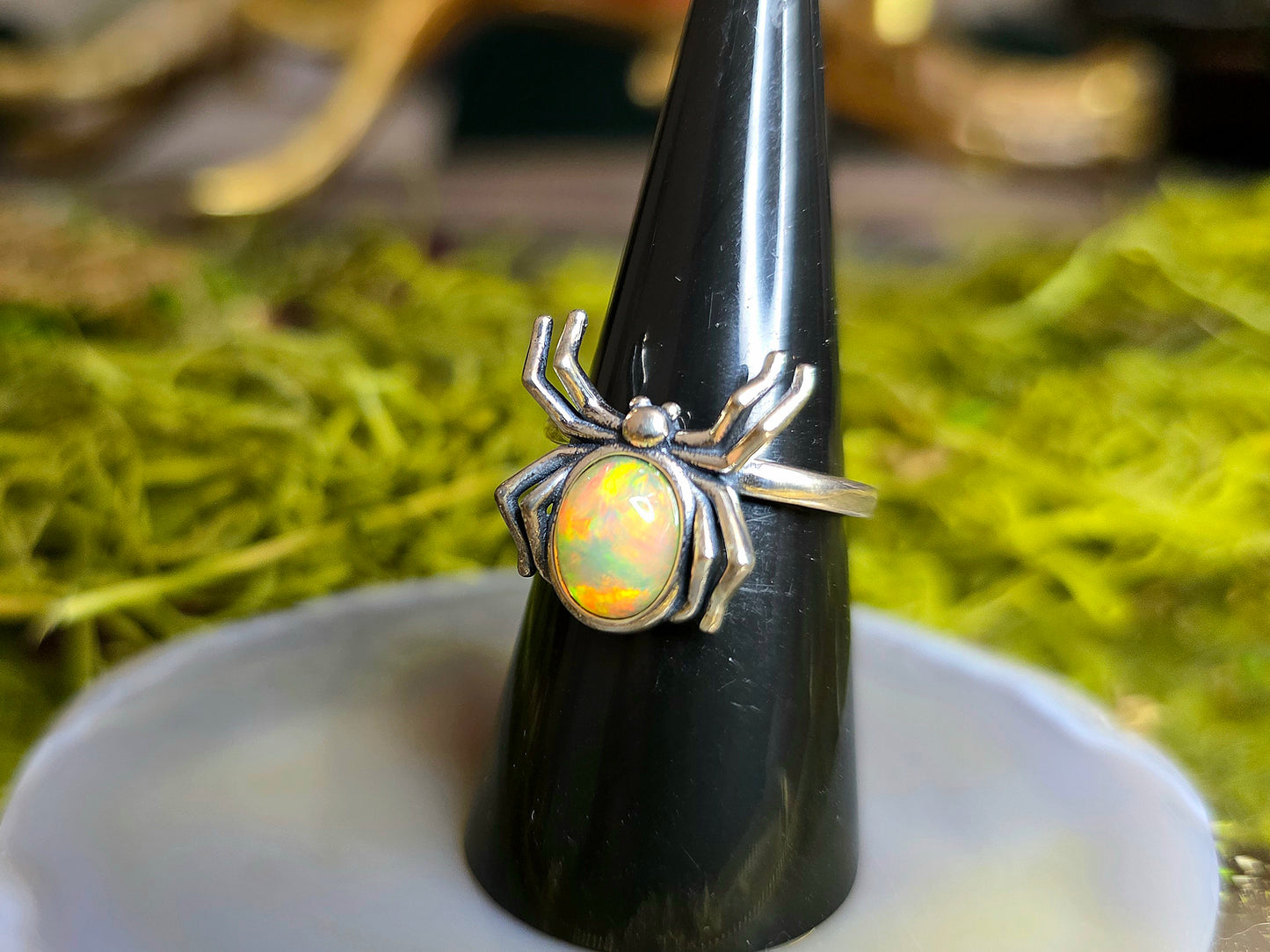Opal Spider Ring