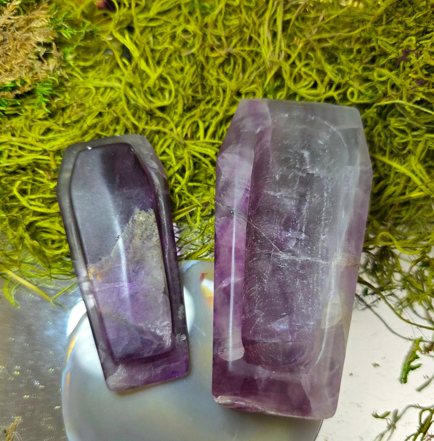 Banded Purple Fluorite Coffin