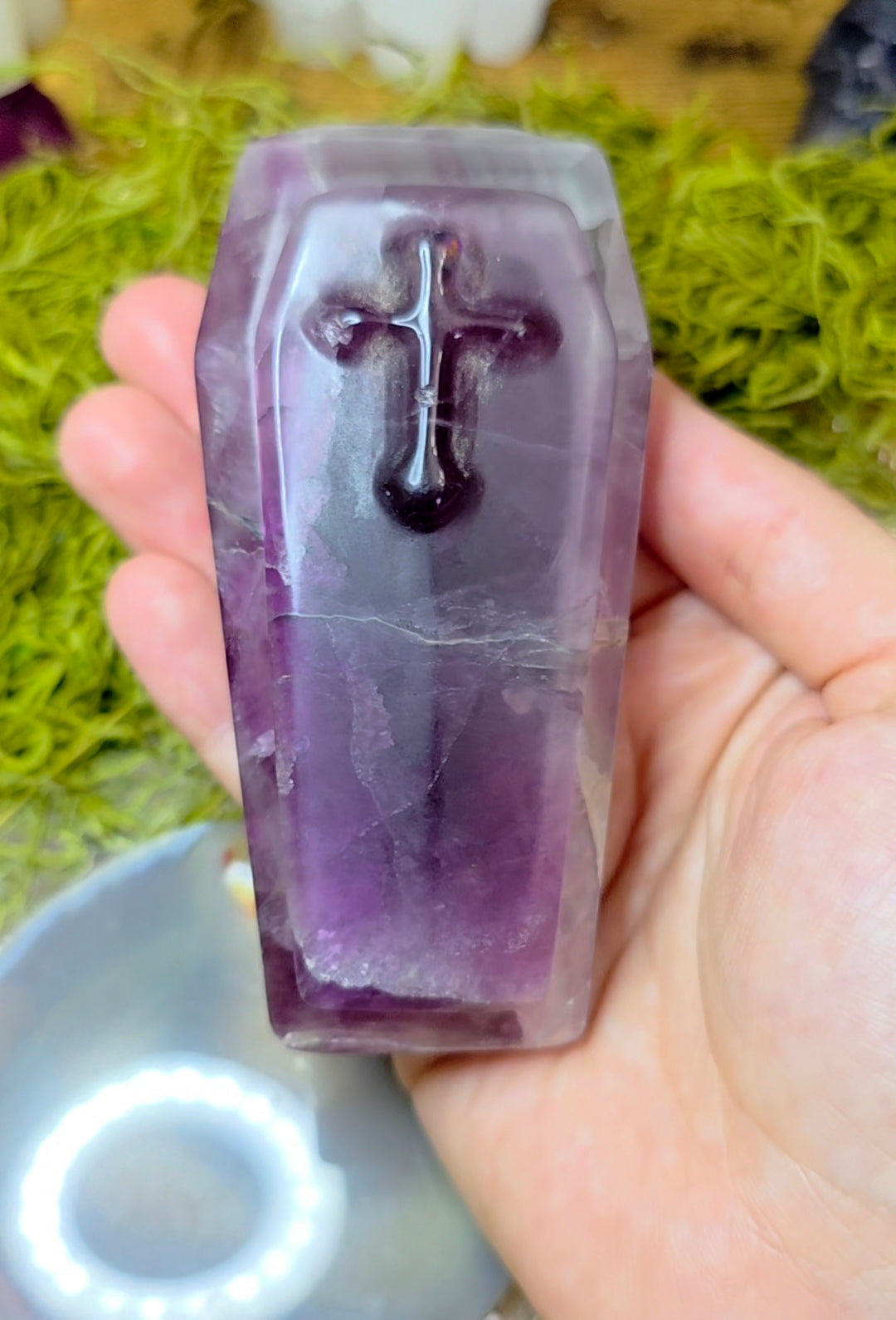 Banded Purple Fluorite Coffin