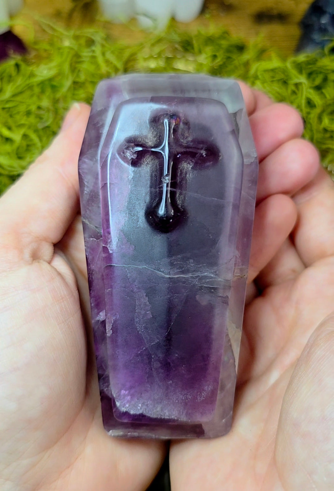 Banded Purple Fluorite Coffin