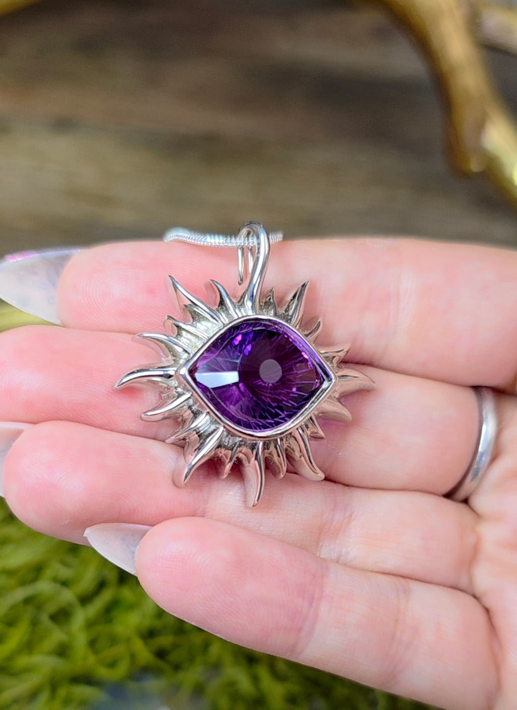 Amethyst Evil Eye Pendant