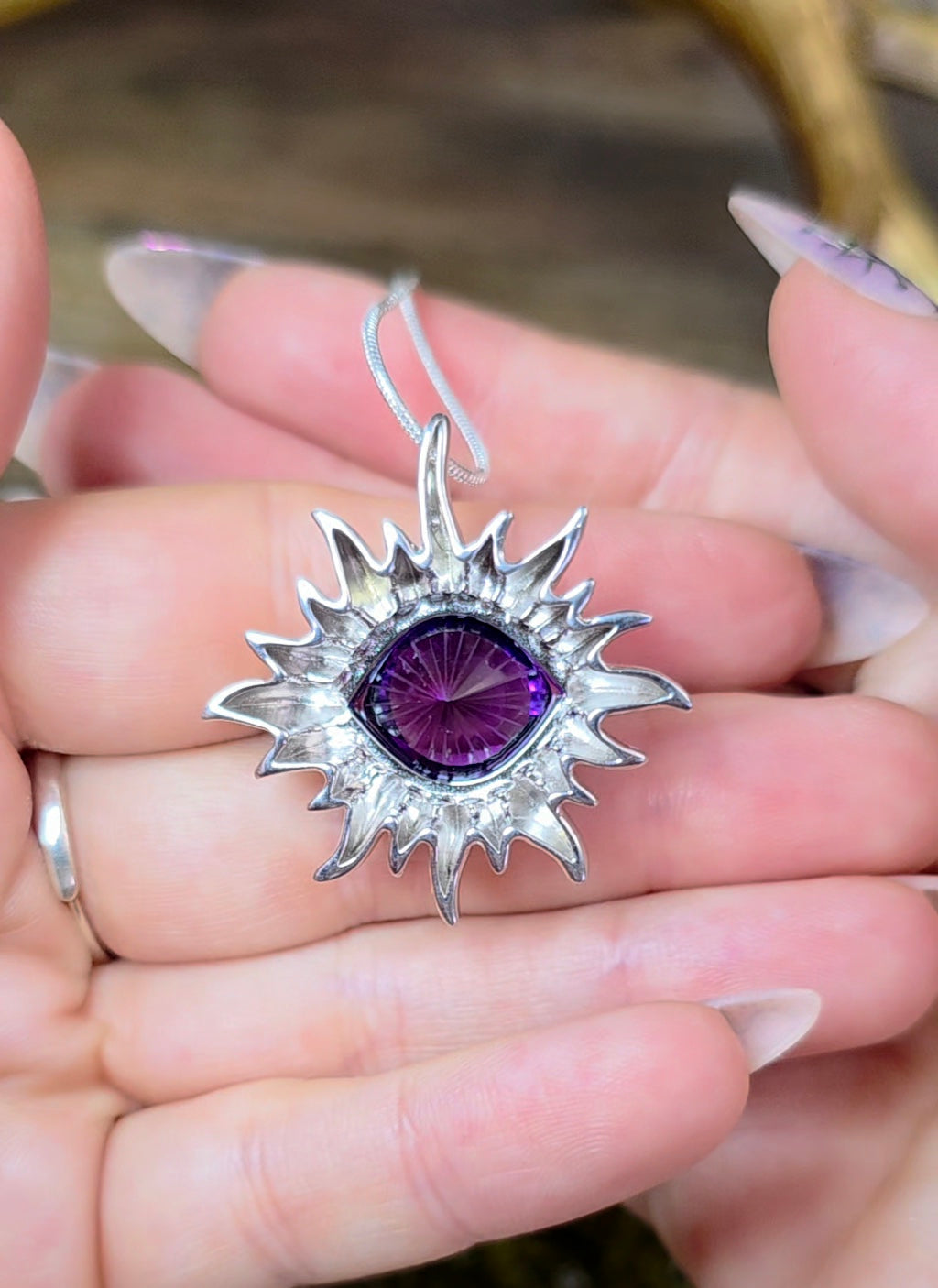 Amethyst Evil Eye Pendant