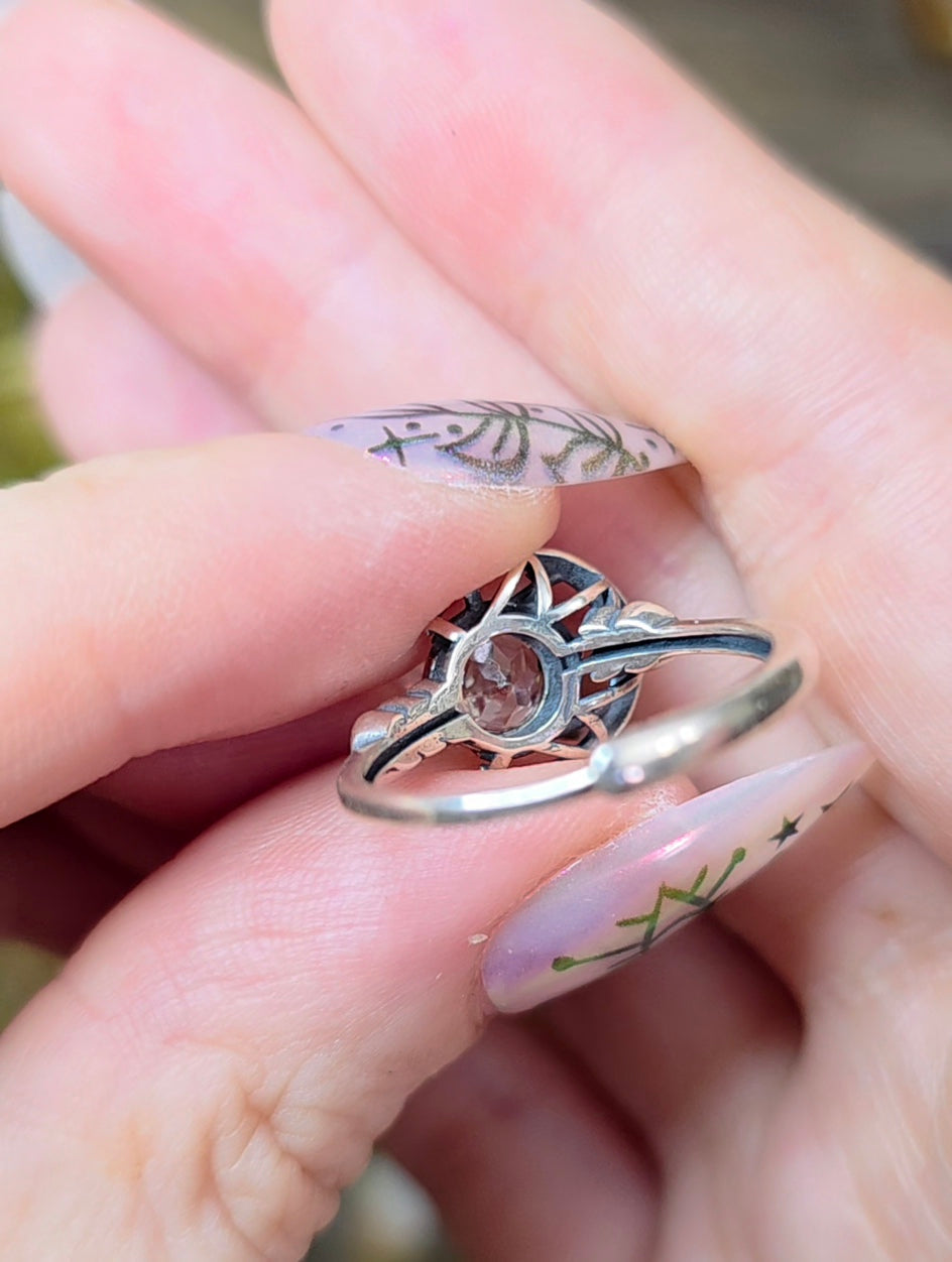 Clear Quartz Moon Ring