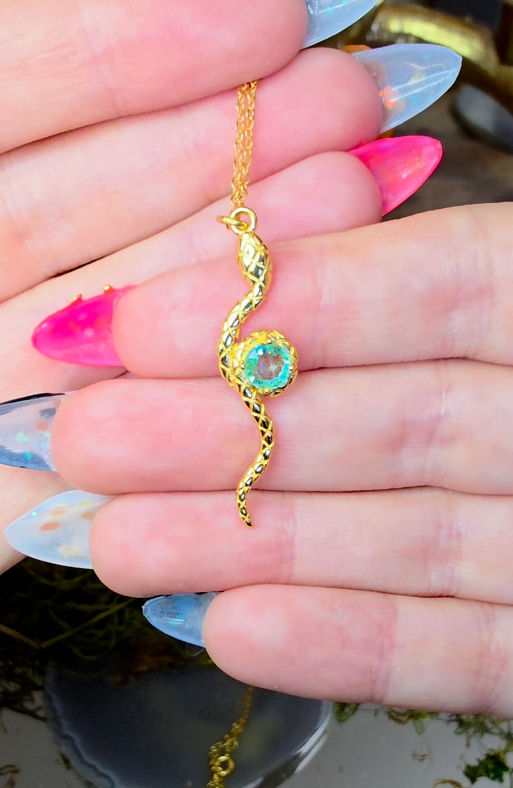Emerald Snake Pendant A