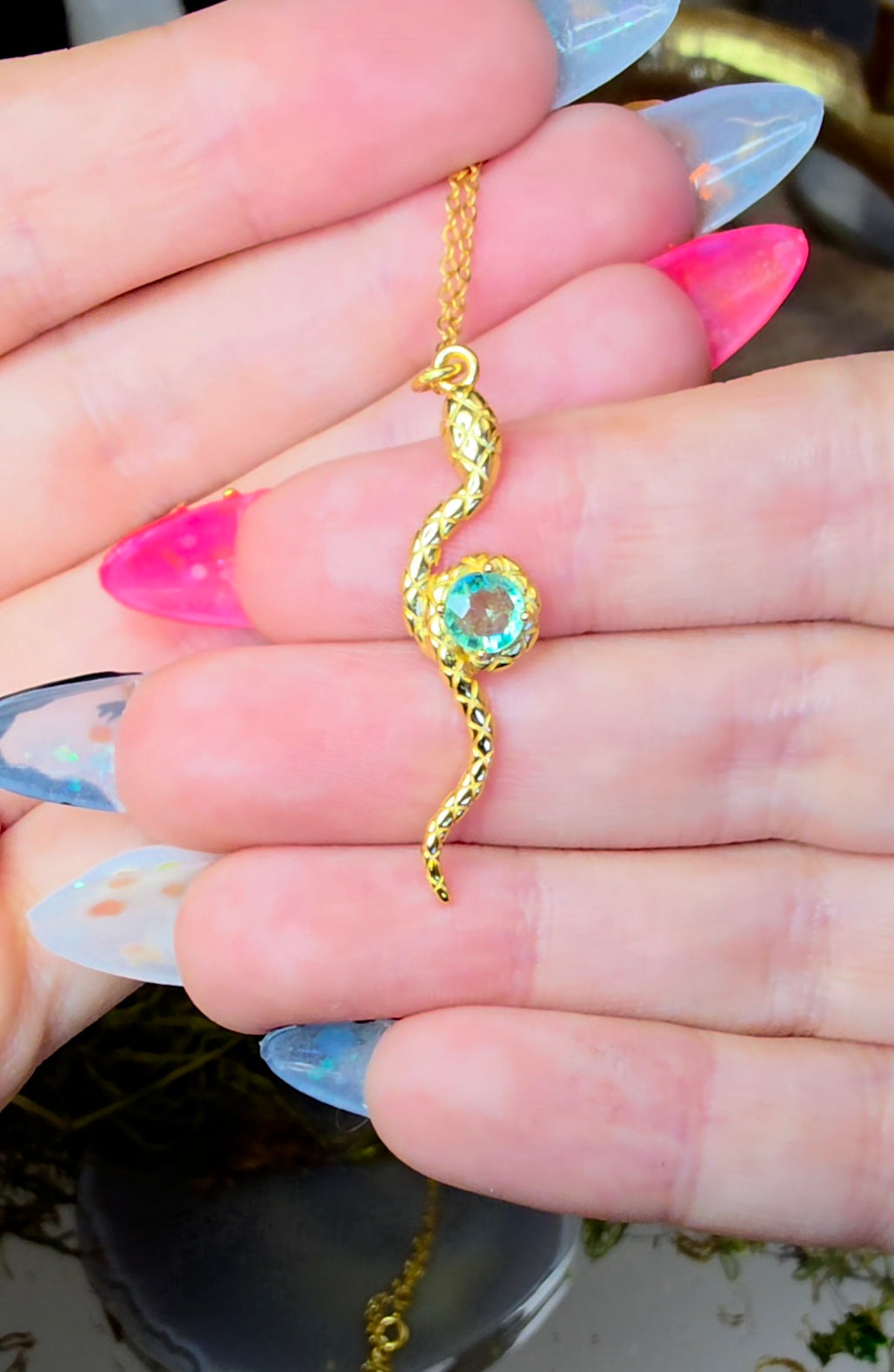 Emerald Snake Pendant A