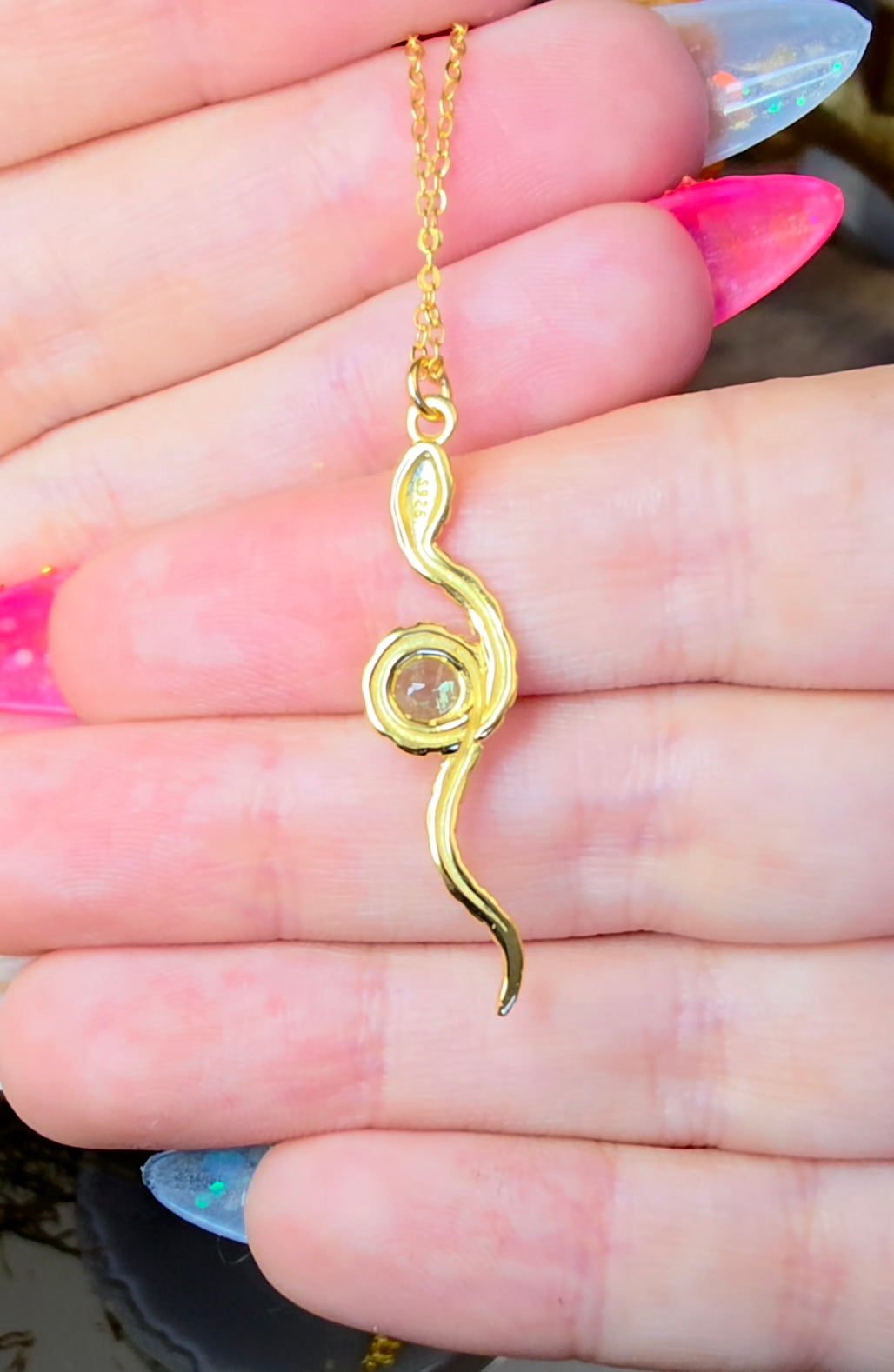 Emerald Snake Pendant A