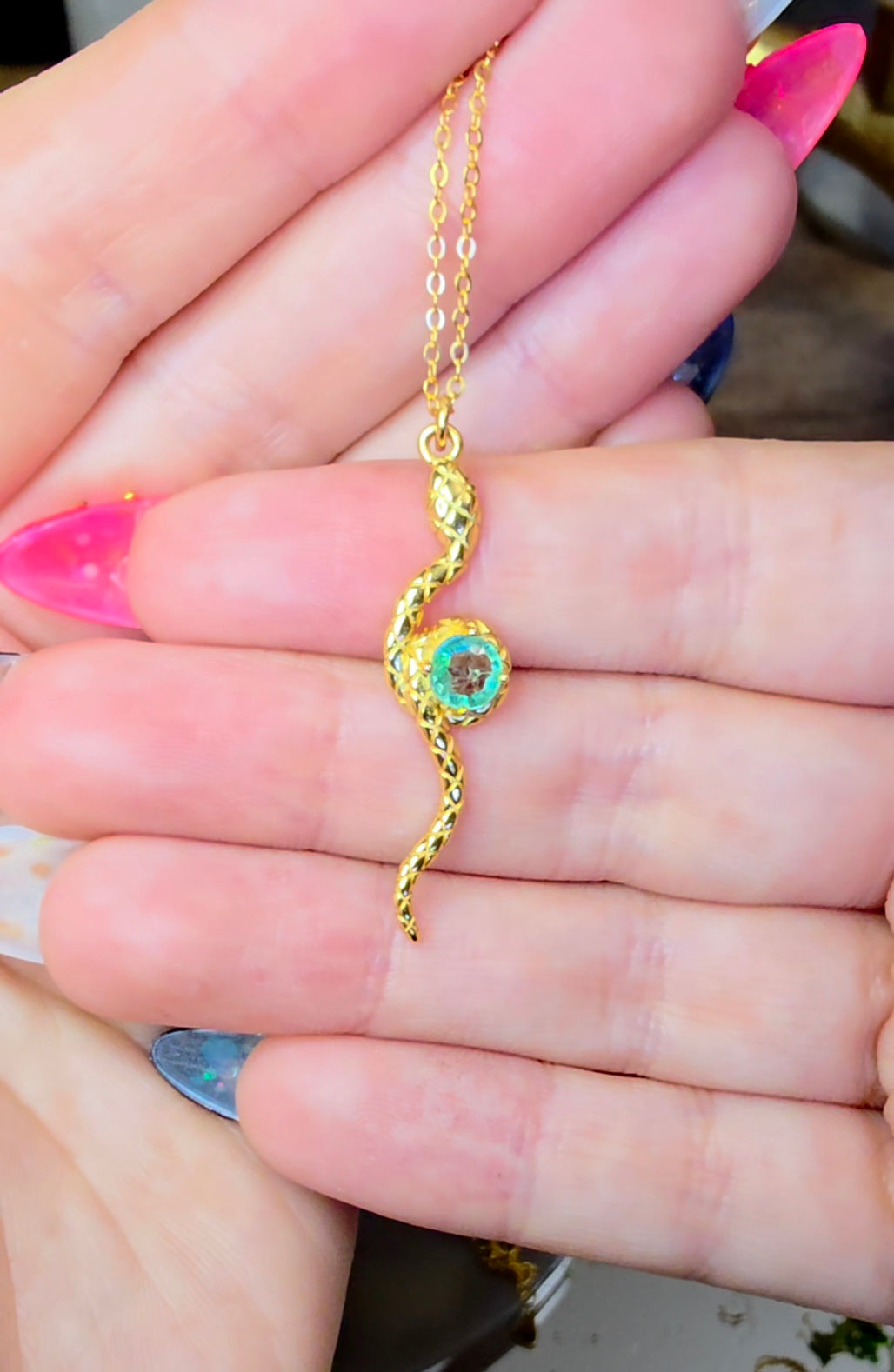 Emerald Snake Pendant A