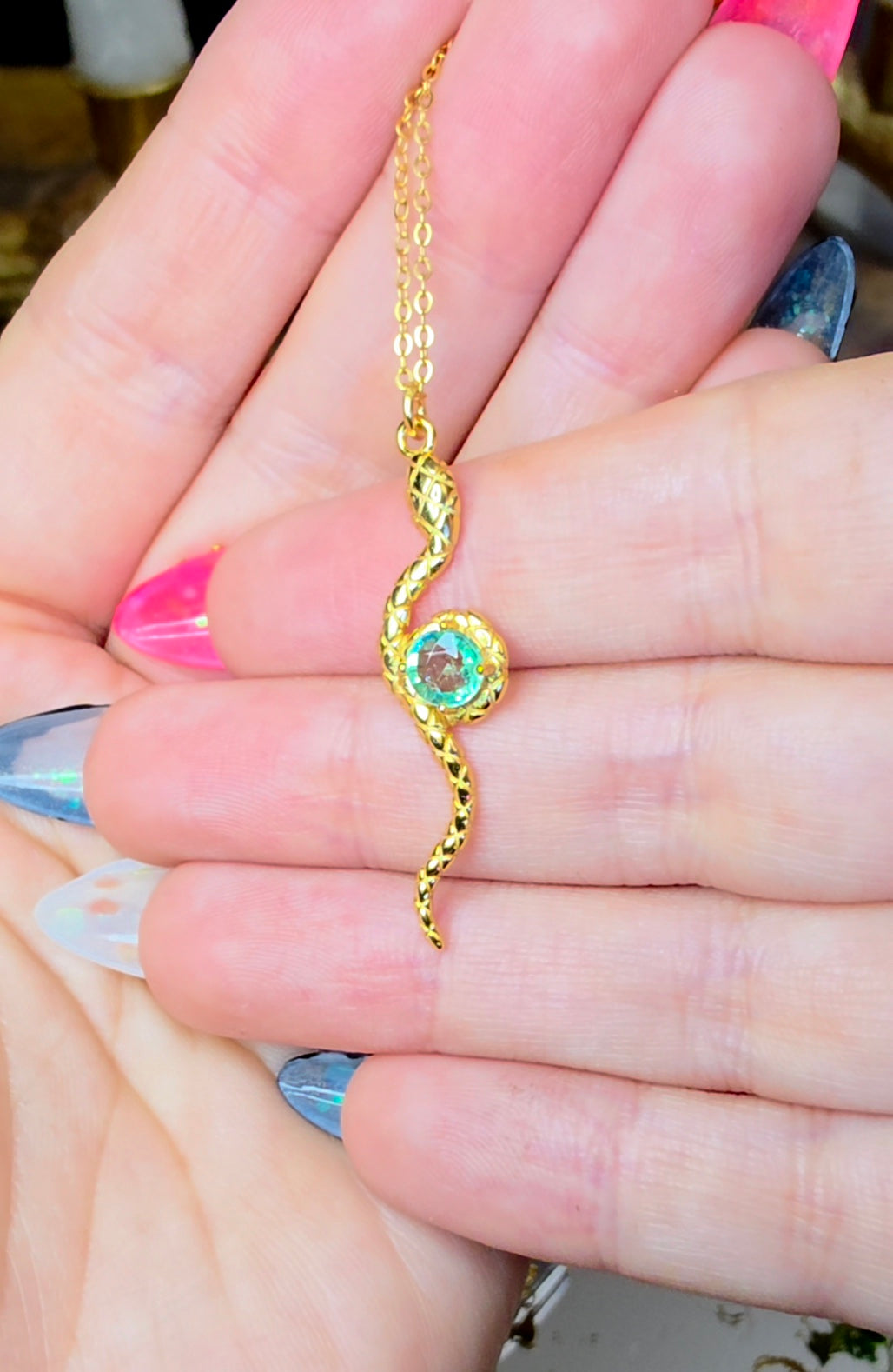 Emerald Snake Pendant A