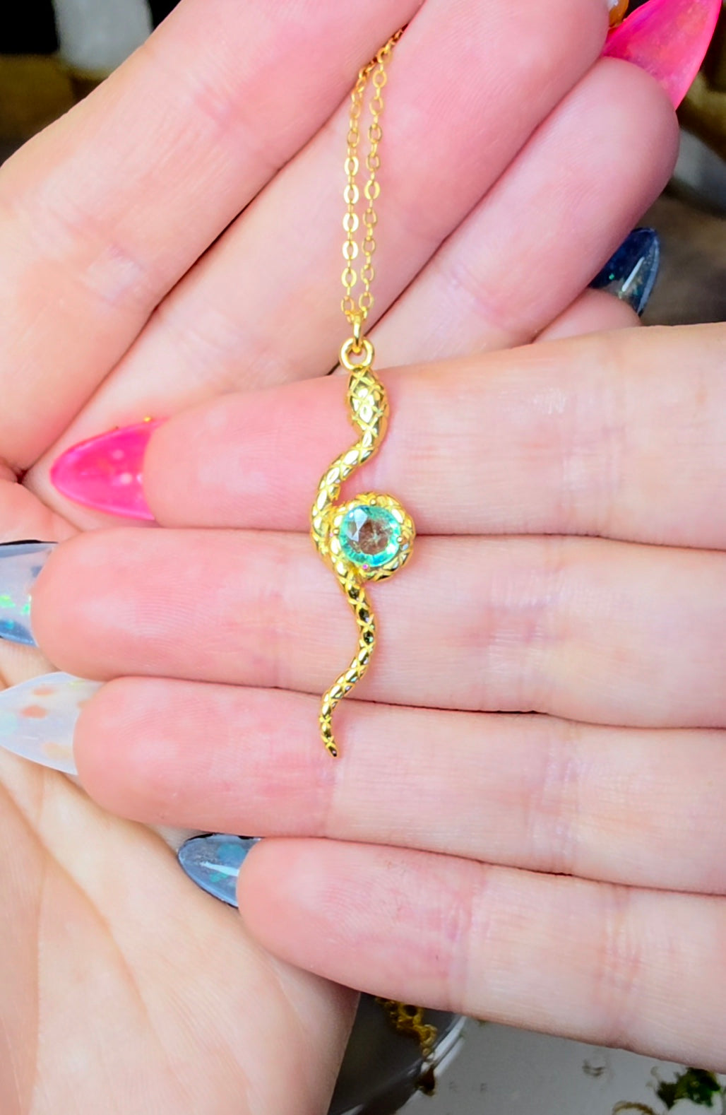 Emerald Snake Pendant A