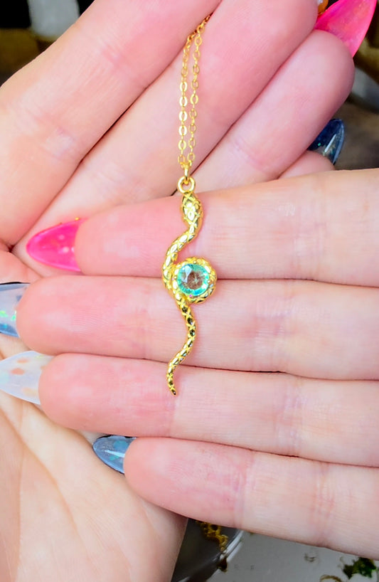 Emerald Snake Pendant A