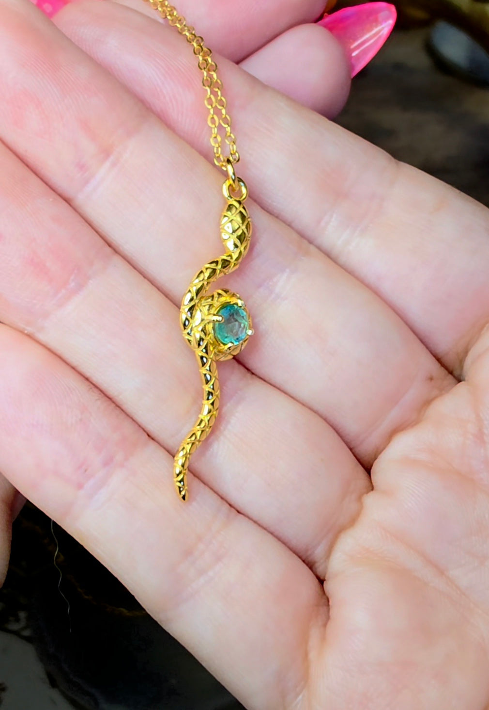 Emerald Snake Pendant B