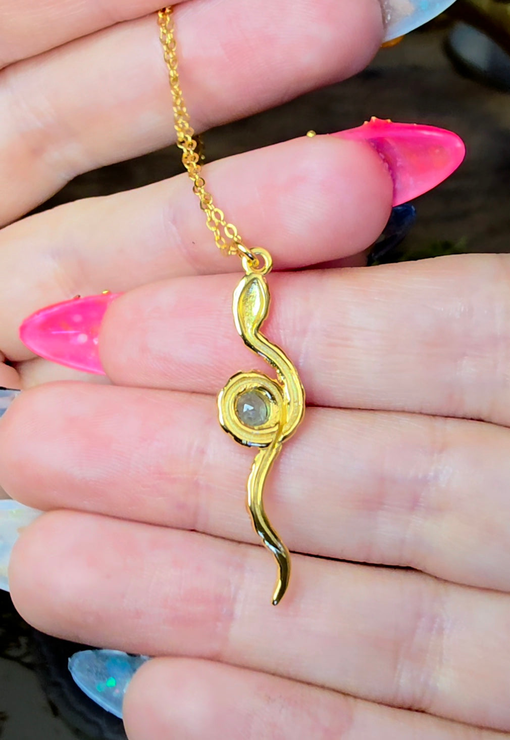 Emerald Snake Pendant B
