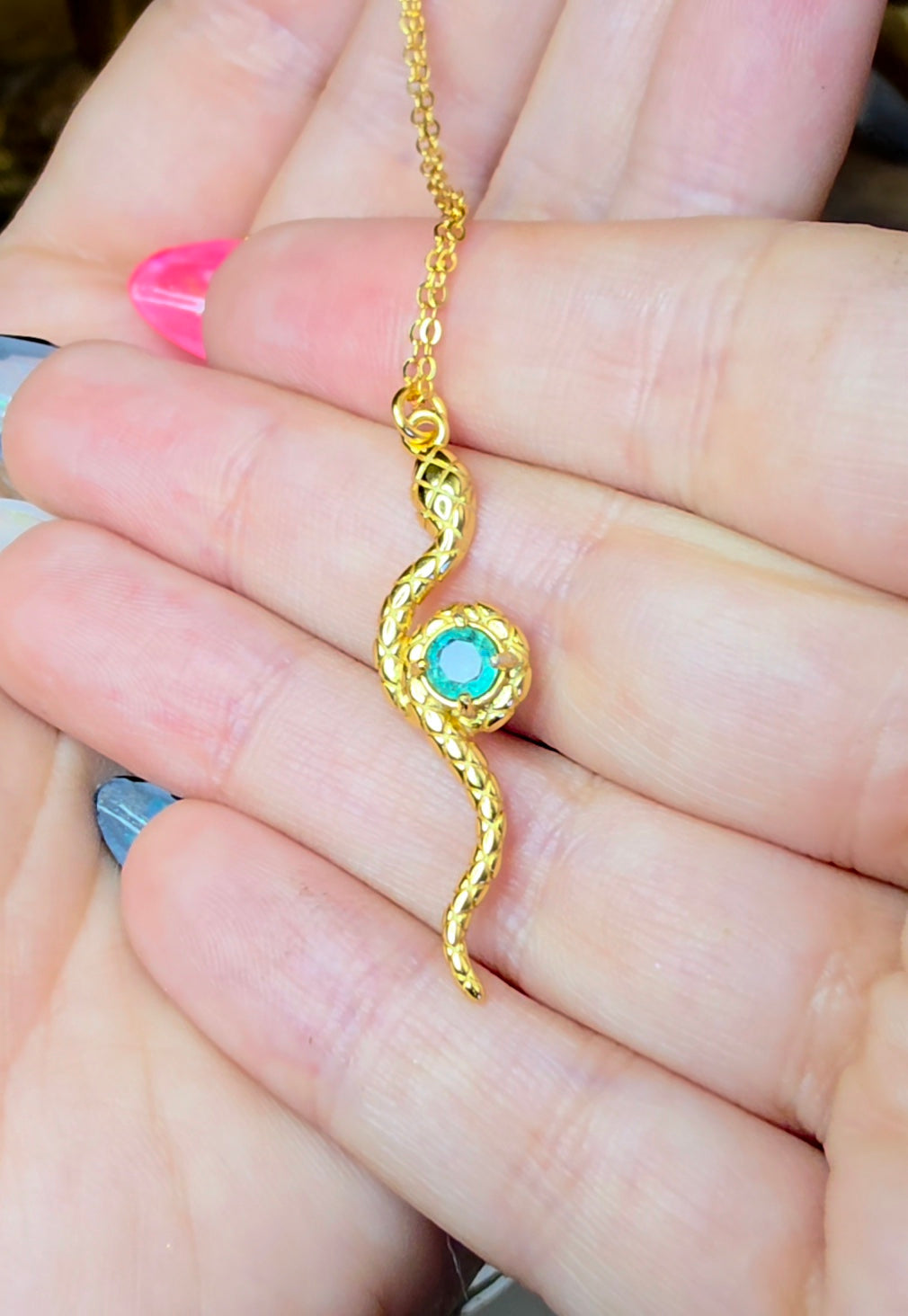 Emerald Snake Pendant B