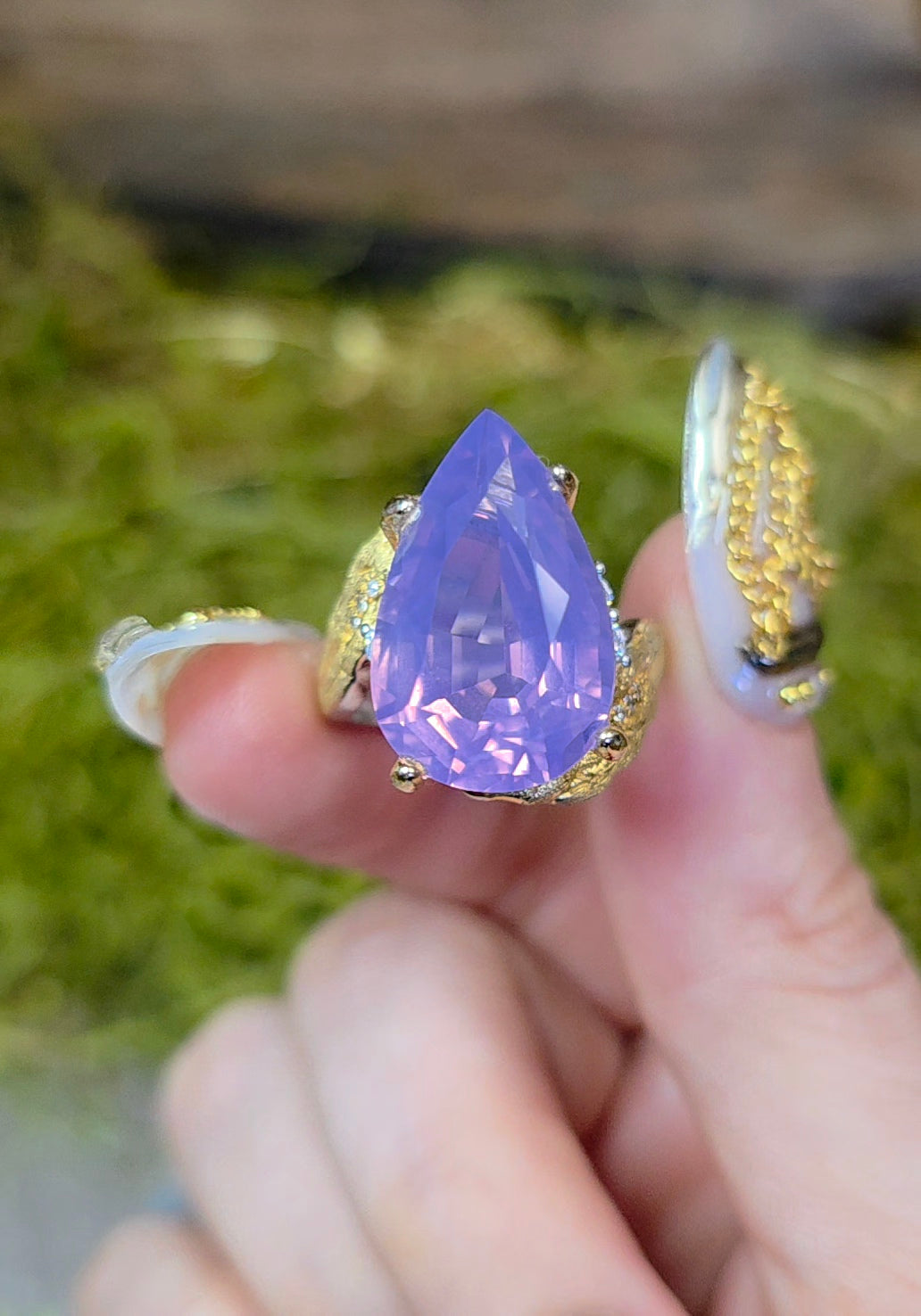 Lavender Moon Quartz Cocktail Ring D