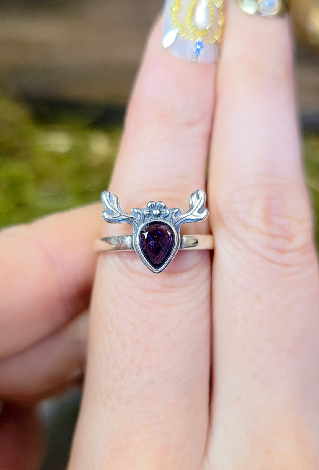 Iolite Deer Ring