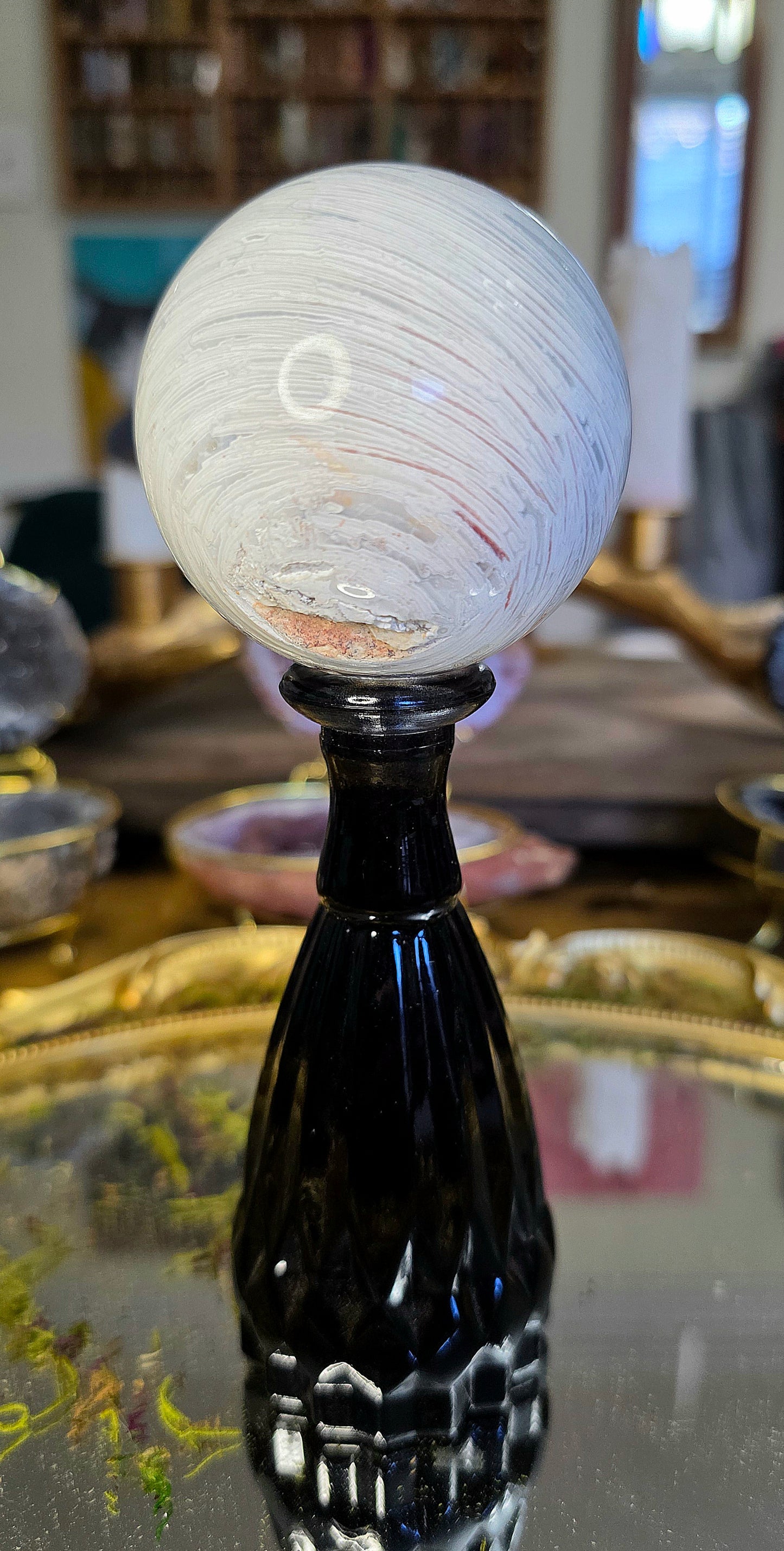 White Crazy Lace Agate Sphere C