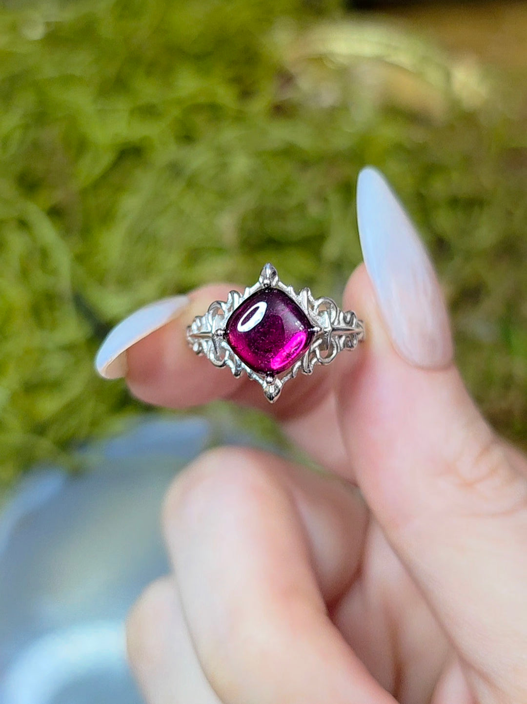 Pink Tourmaline Gothic Ring