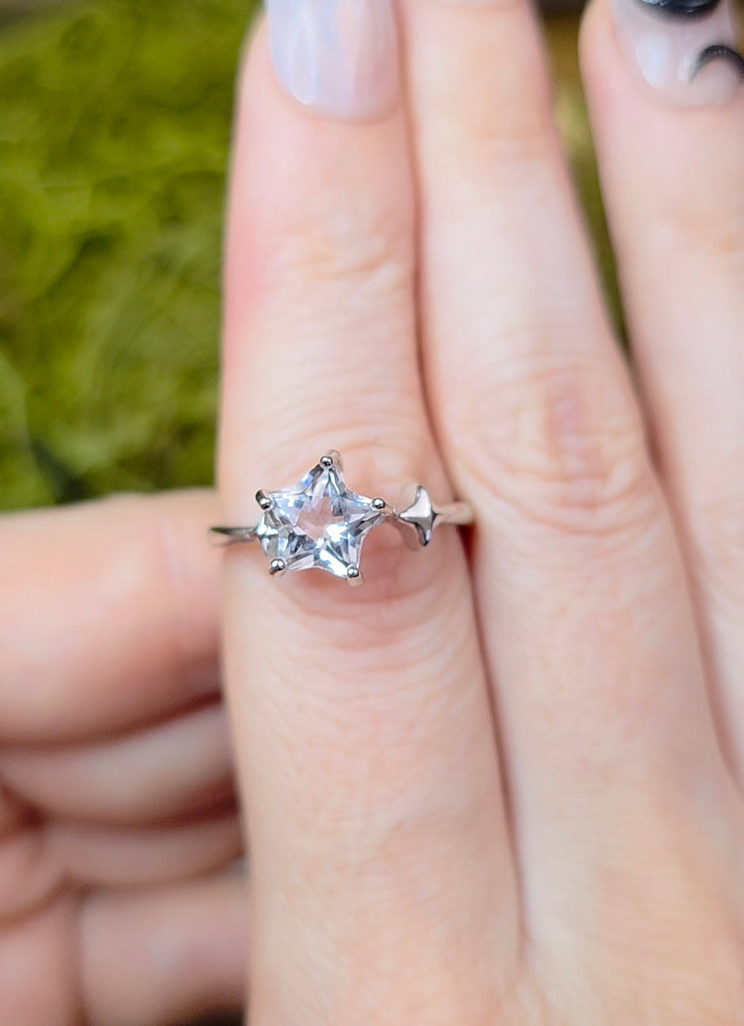 Clear Quartz Star Ring