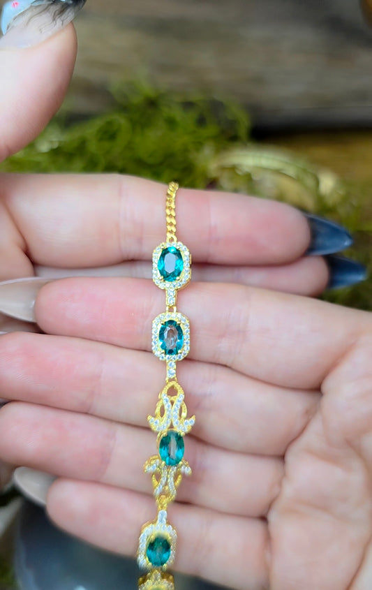 Turquoise Blue Topaz Sterling Silver Bracelet