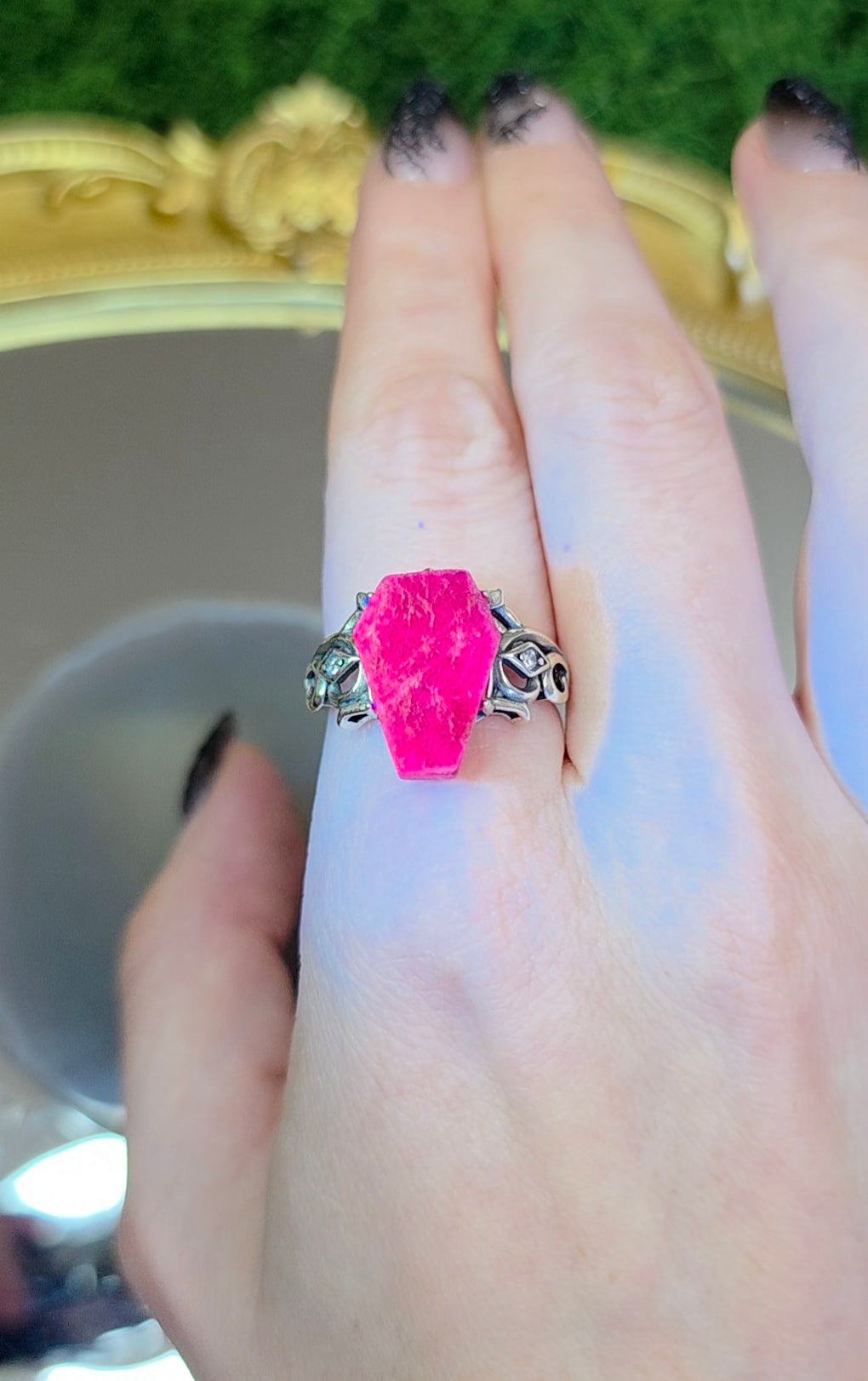 Record Jeeper Ruby Coffin Ring