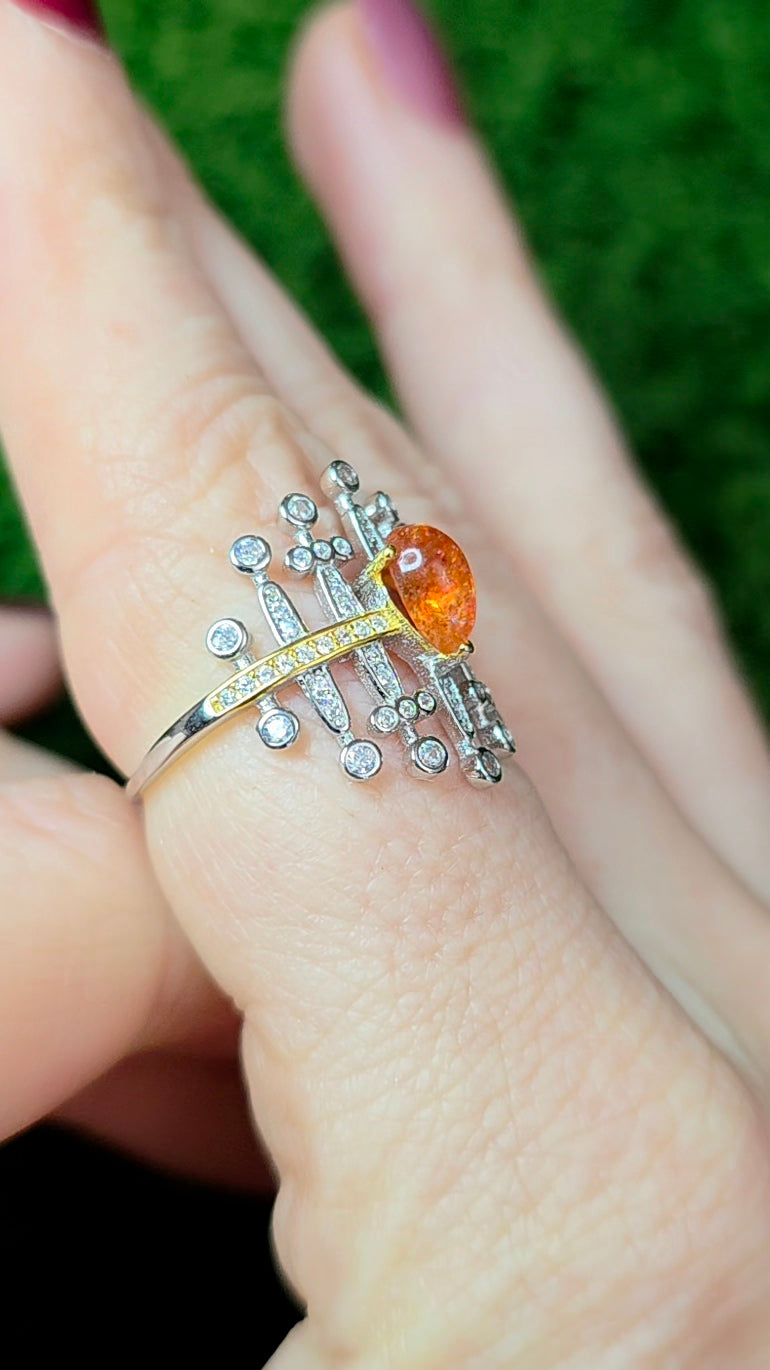 Golden Sunstone Blades Ring B