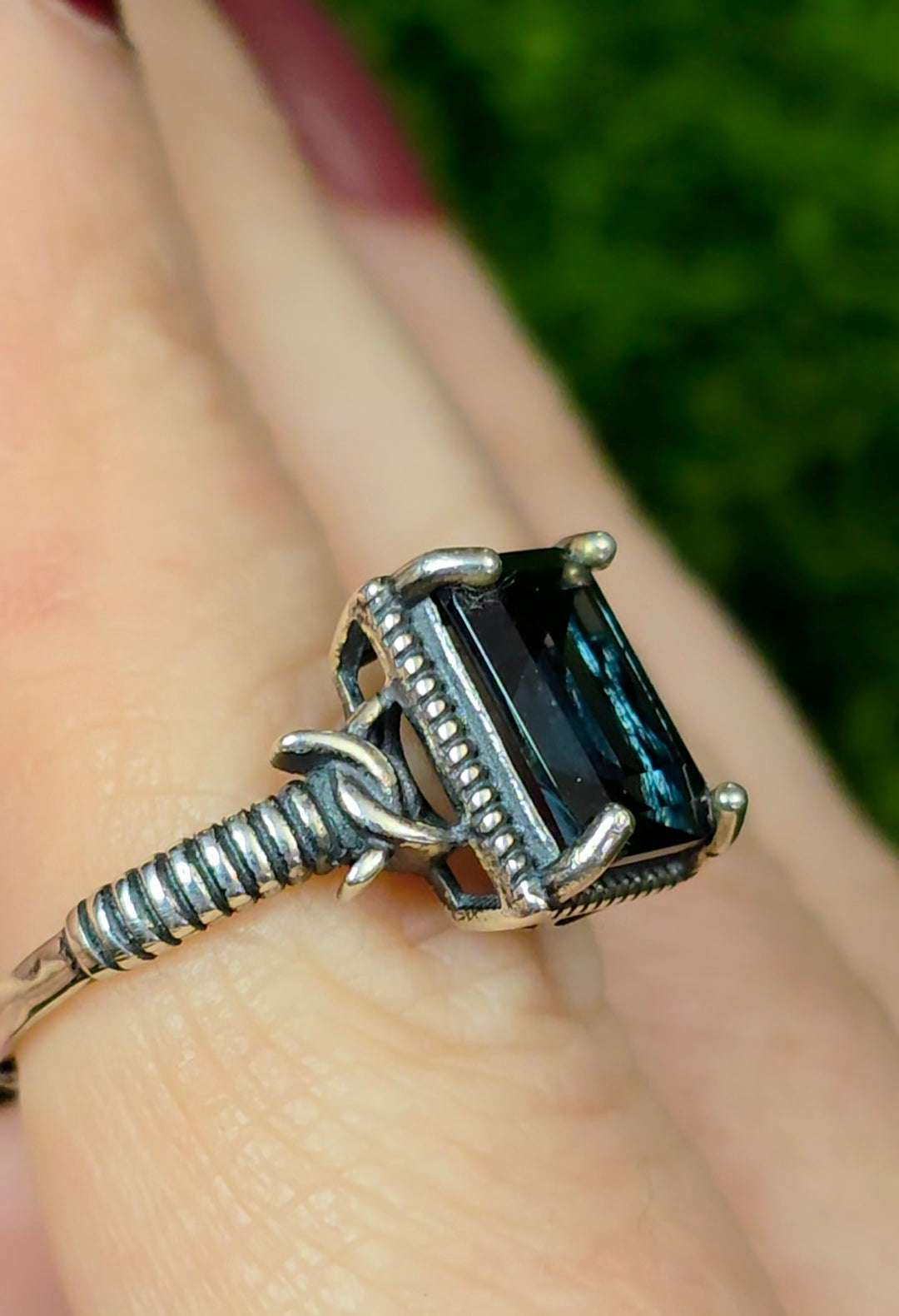 Emerald Cut London Blue Topaz Ring