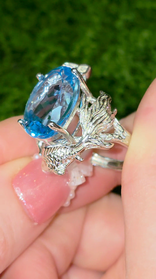 Blue Topaz Koi Ring