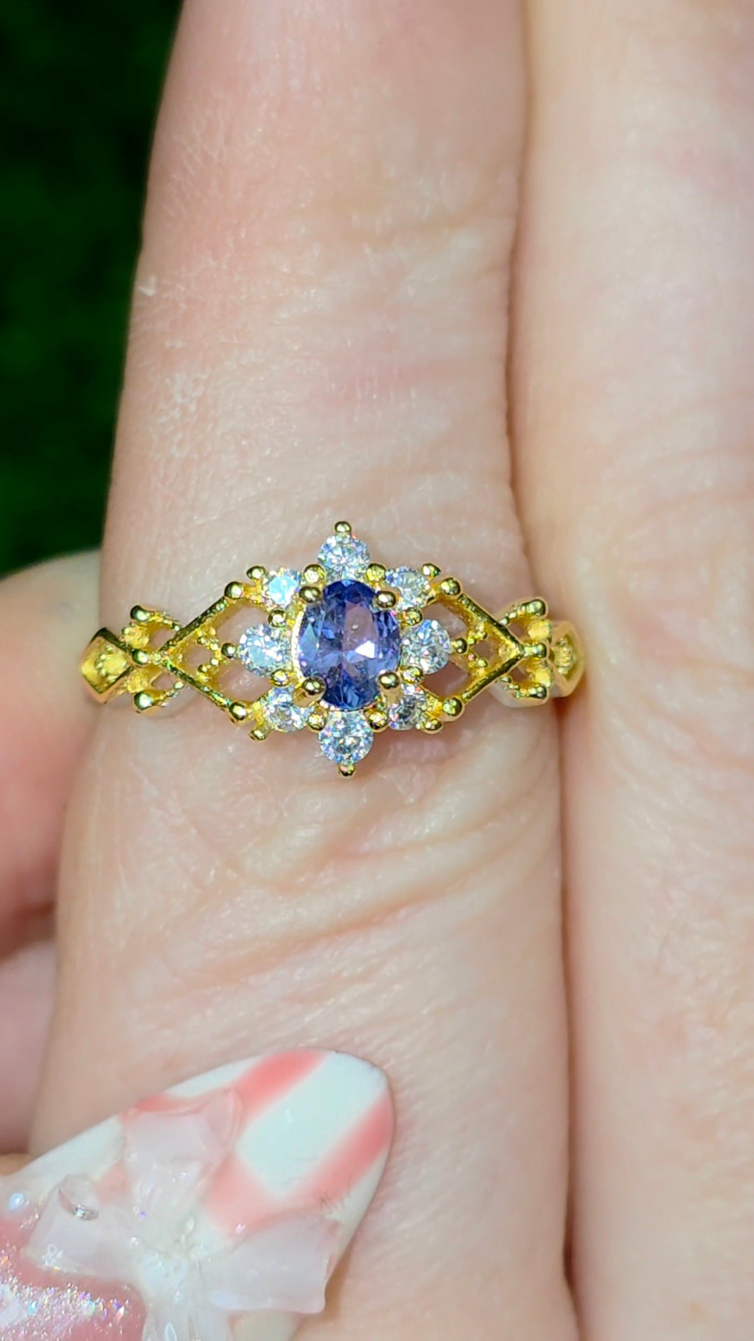 Tanzanite Golden Ring A