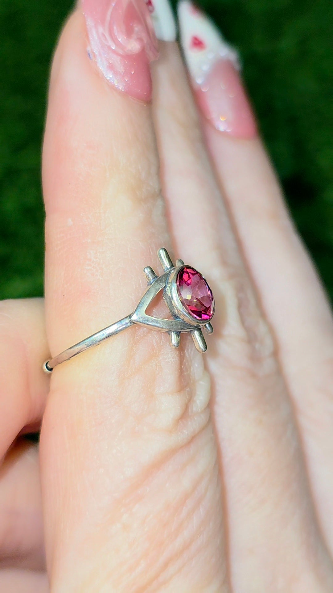 Pink Topaz Evil Eye Ring