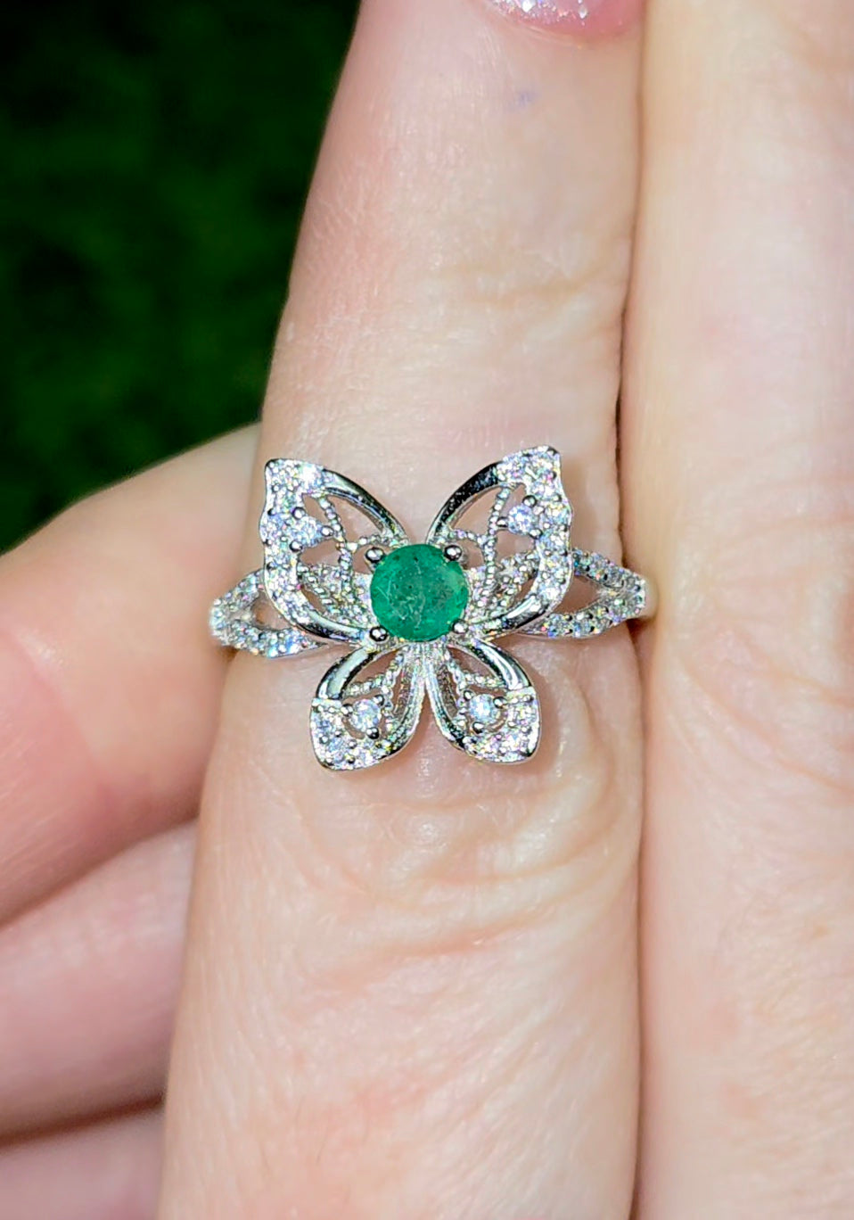 Emerald Butterfly Ring