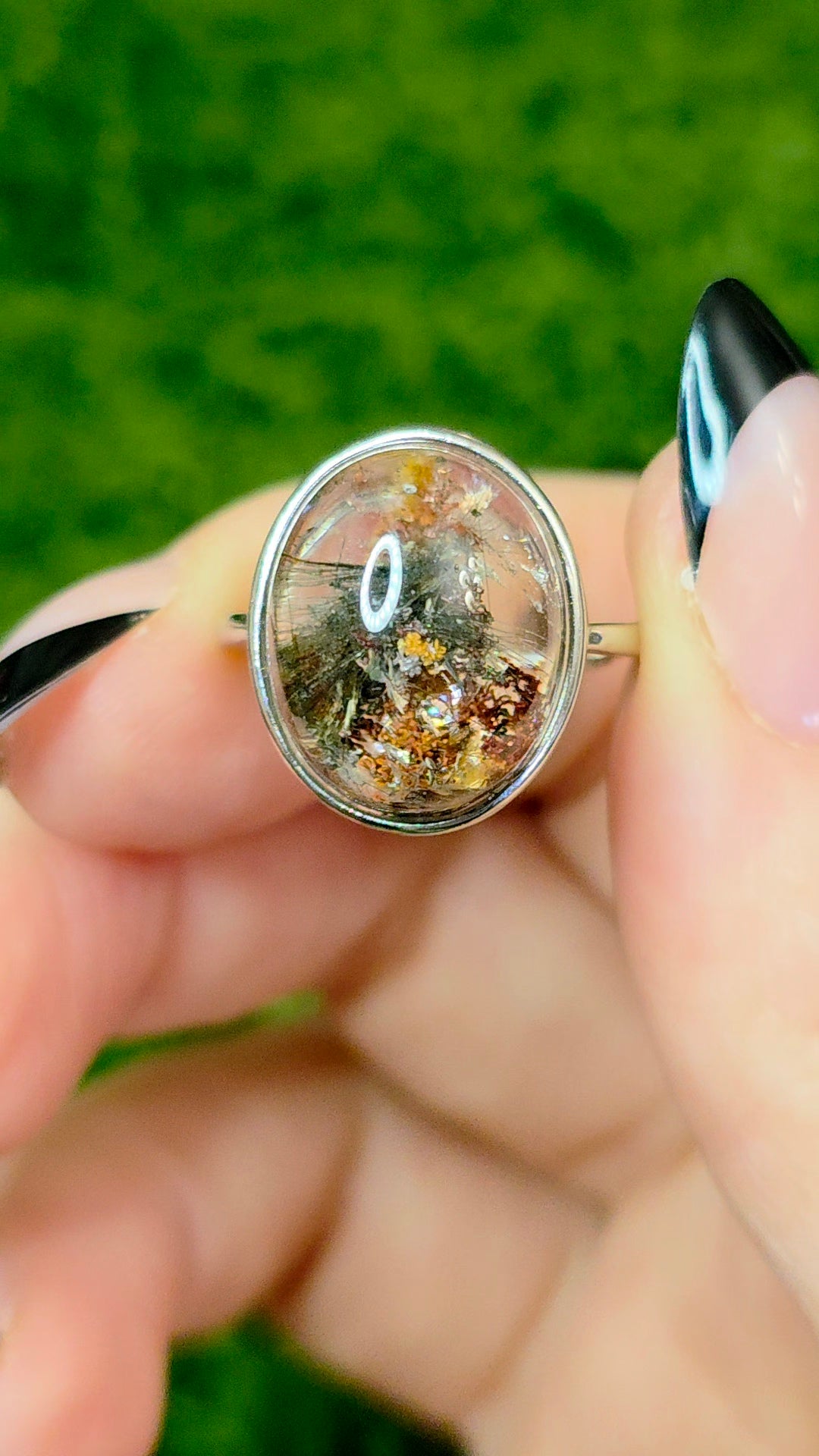 Garden Quartz and Rutile Combination Ring