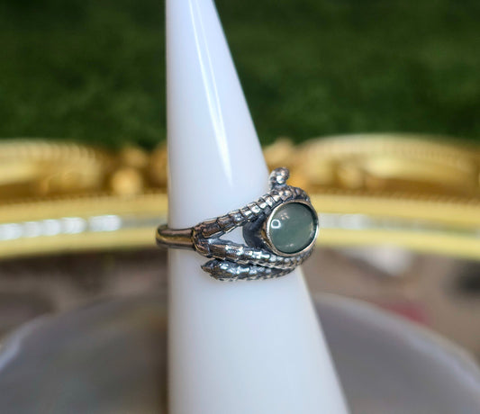 Blue Water Jadeite Snake Ring