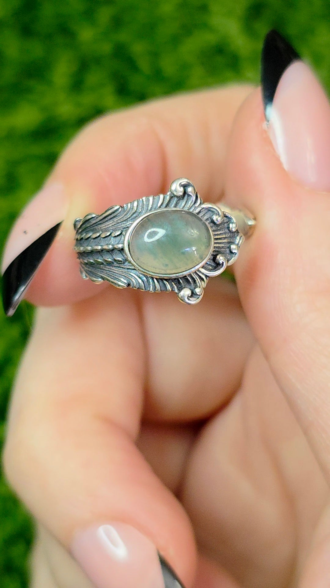Blue Water Jadeite Wrap Ring