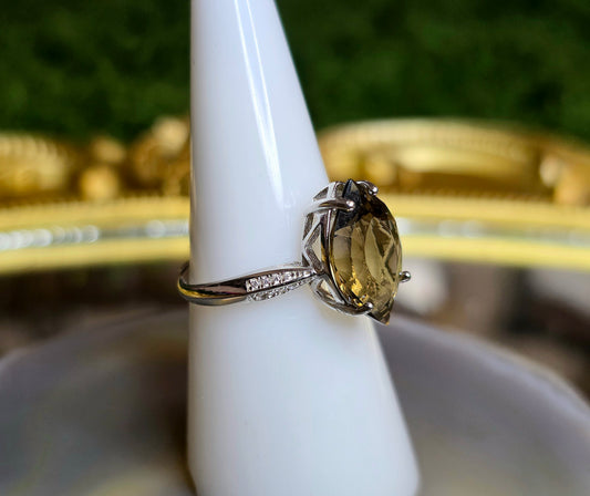 Smokey Quartz Eye Ring B