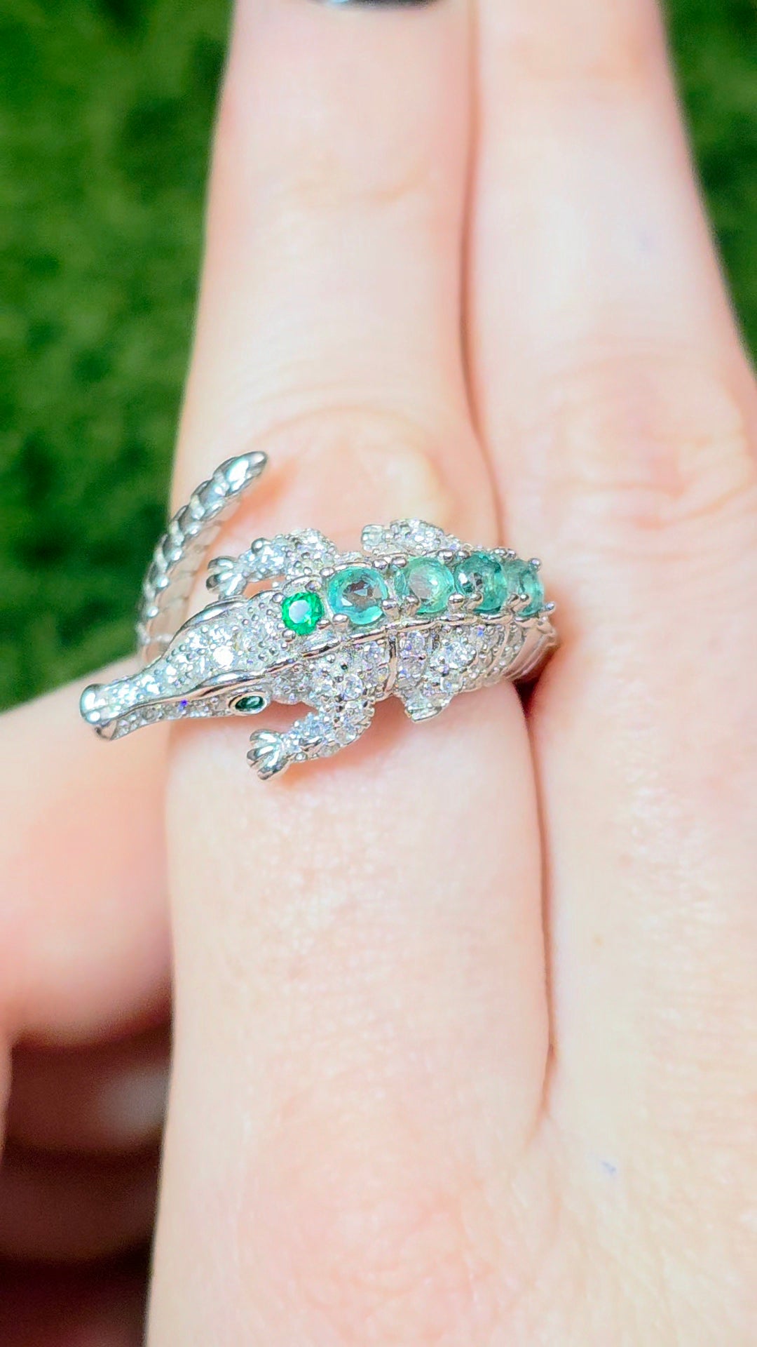 Emerald Crocodile Ring