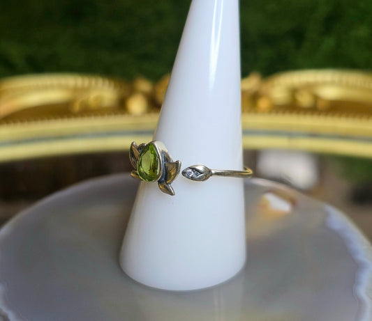 Peridot Lotus Ring