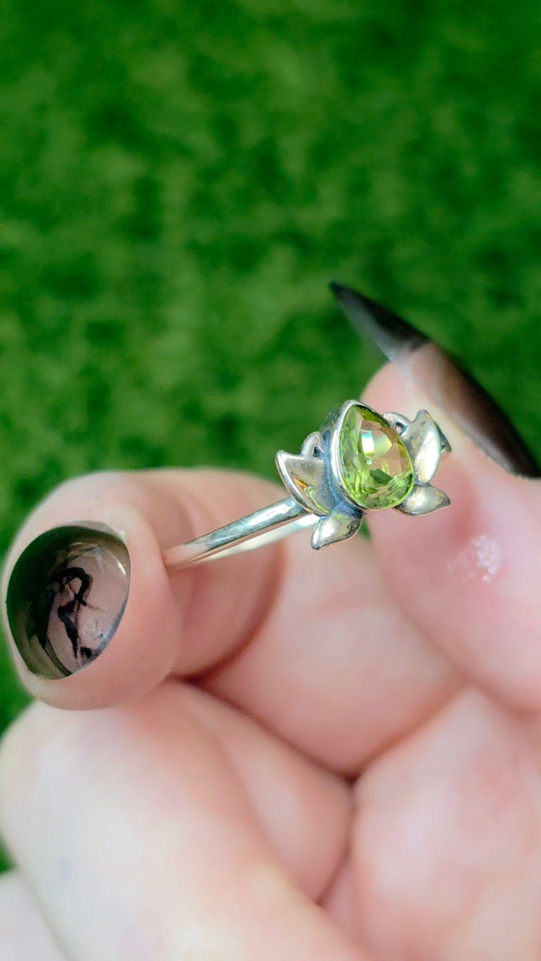 Peridot Lotus Ring