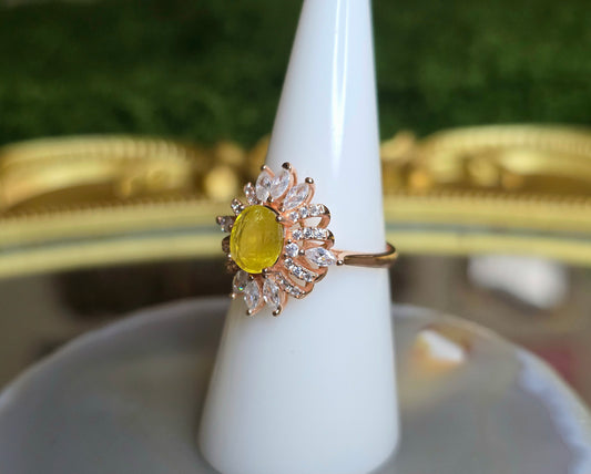 Yellow Sapphire Rose Gold Ring B