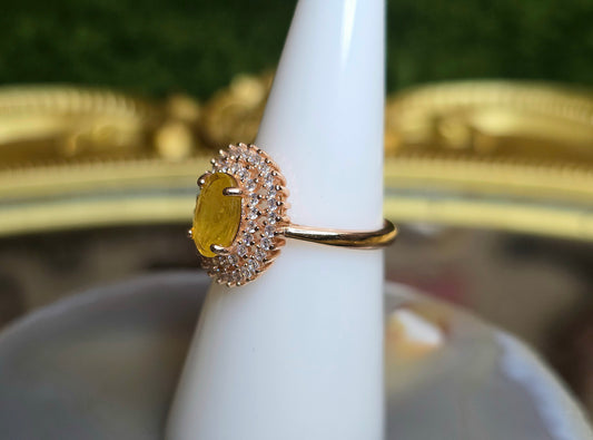 Yellow Sapphire Rose Gold Ring C