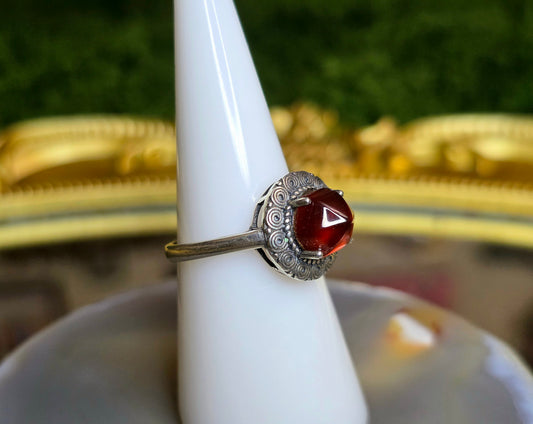 Garnet Sugarloaf Ring A